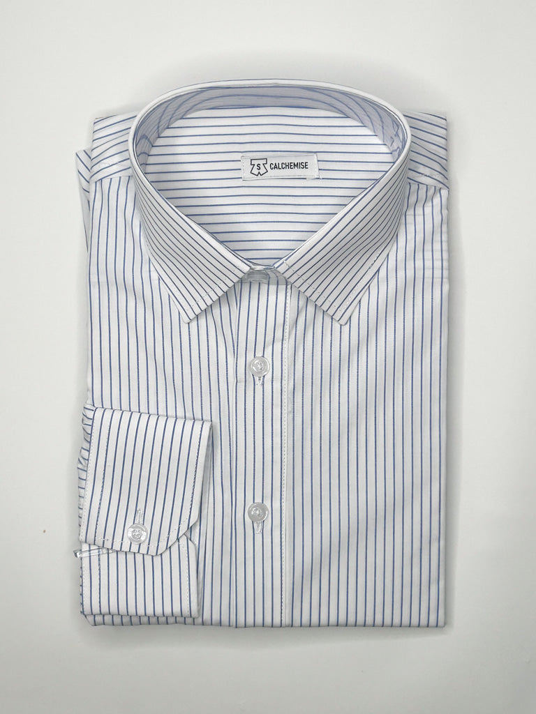 Calchemise blanc Rayé bleu clair