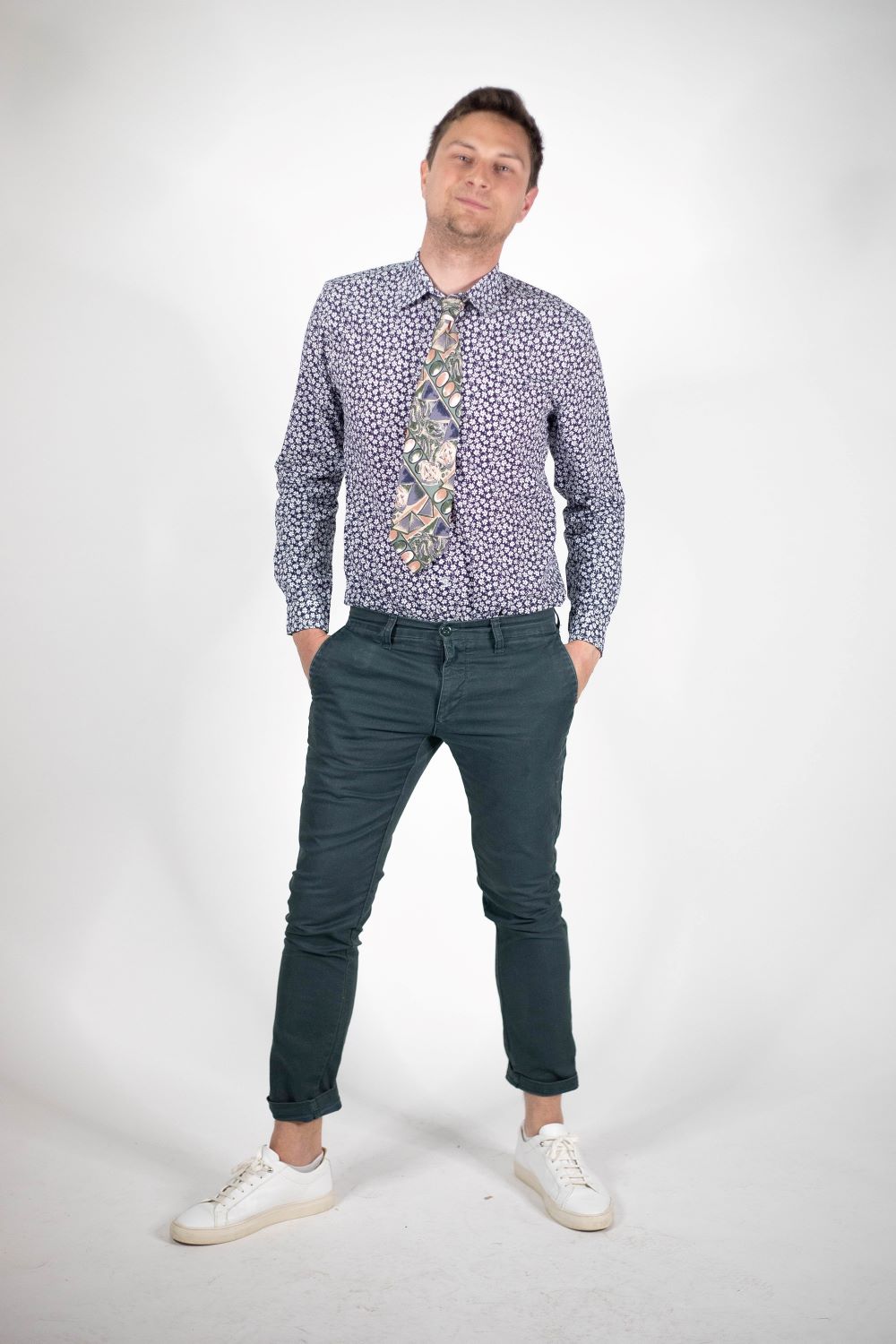 Calchemise fleurs bleues