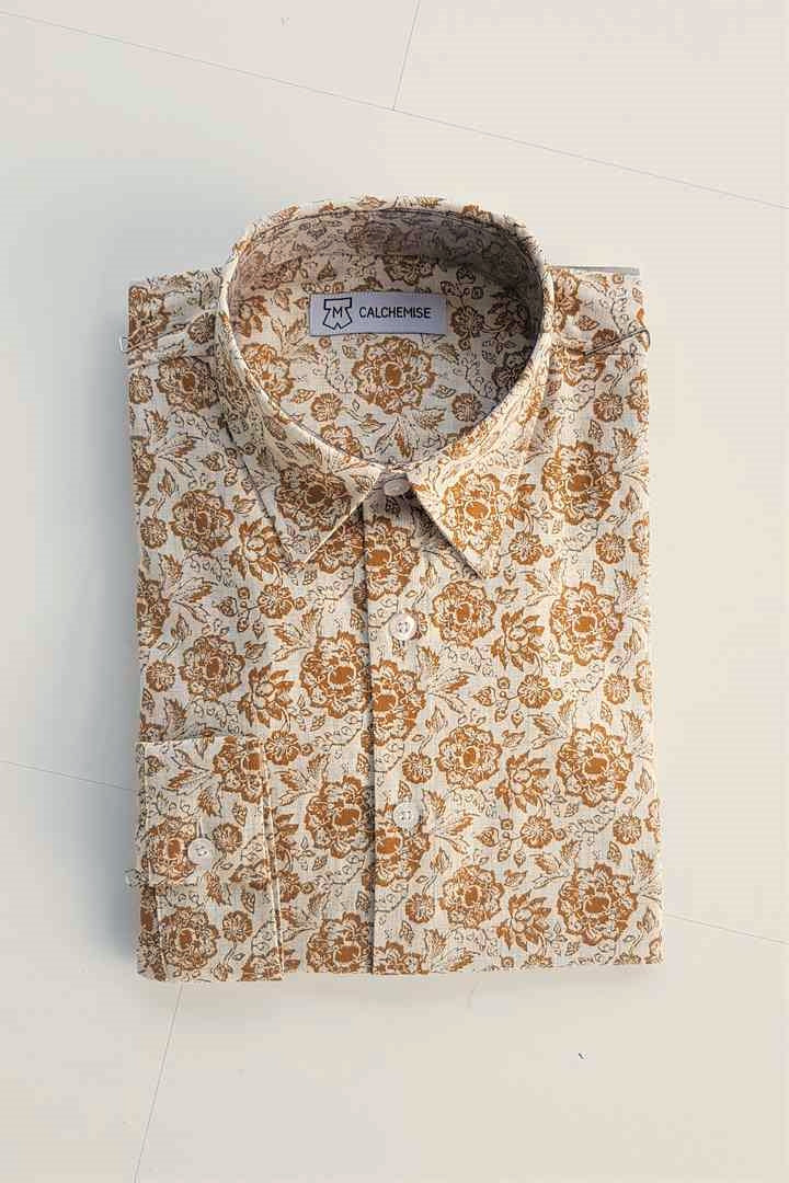 Calchemise flanelle motif fleuri