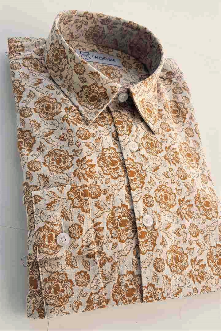 Calchemise flanelle motif fleuri