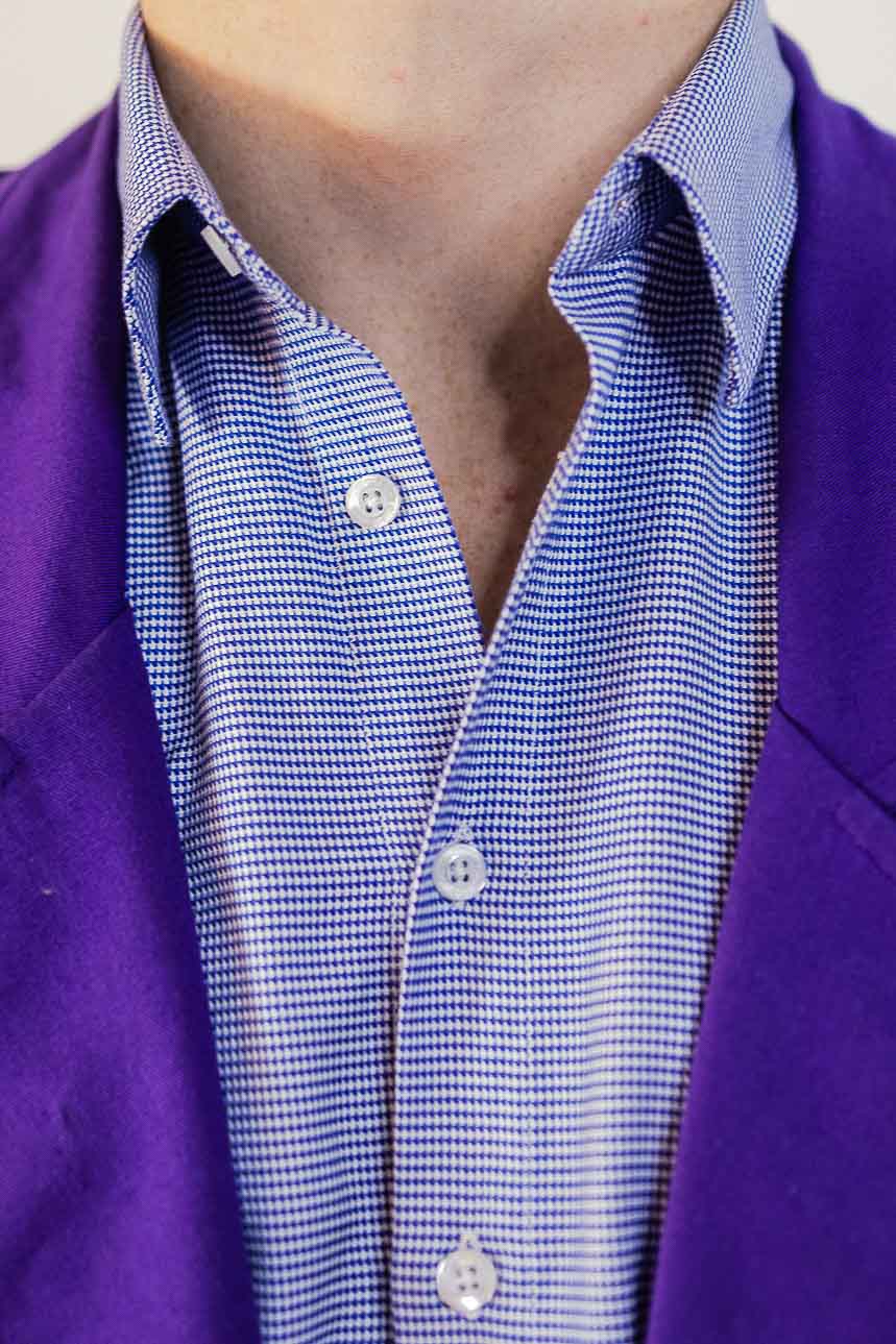 Calchemise Pied de poule bleu