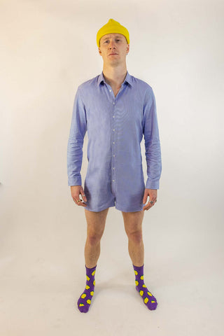 Calchemise Pied de poule bleu
